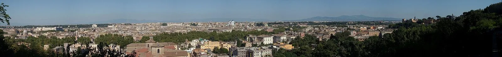 Il panorama dei tetti e delle cupole di Roma visto dal Gianicolo